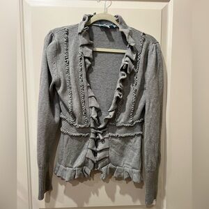 Urchin MD Gray Ruffled Women's Sweater
